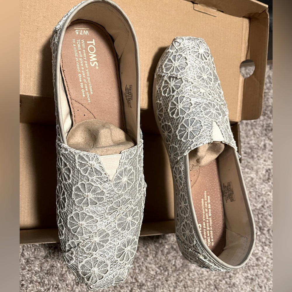 Toms Glitter Slip Ons